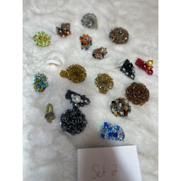 Jewelry ring lot- multicolored beaded ring lot - Picture 2 of 3